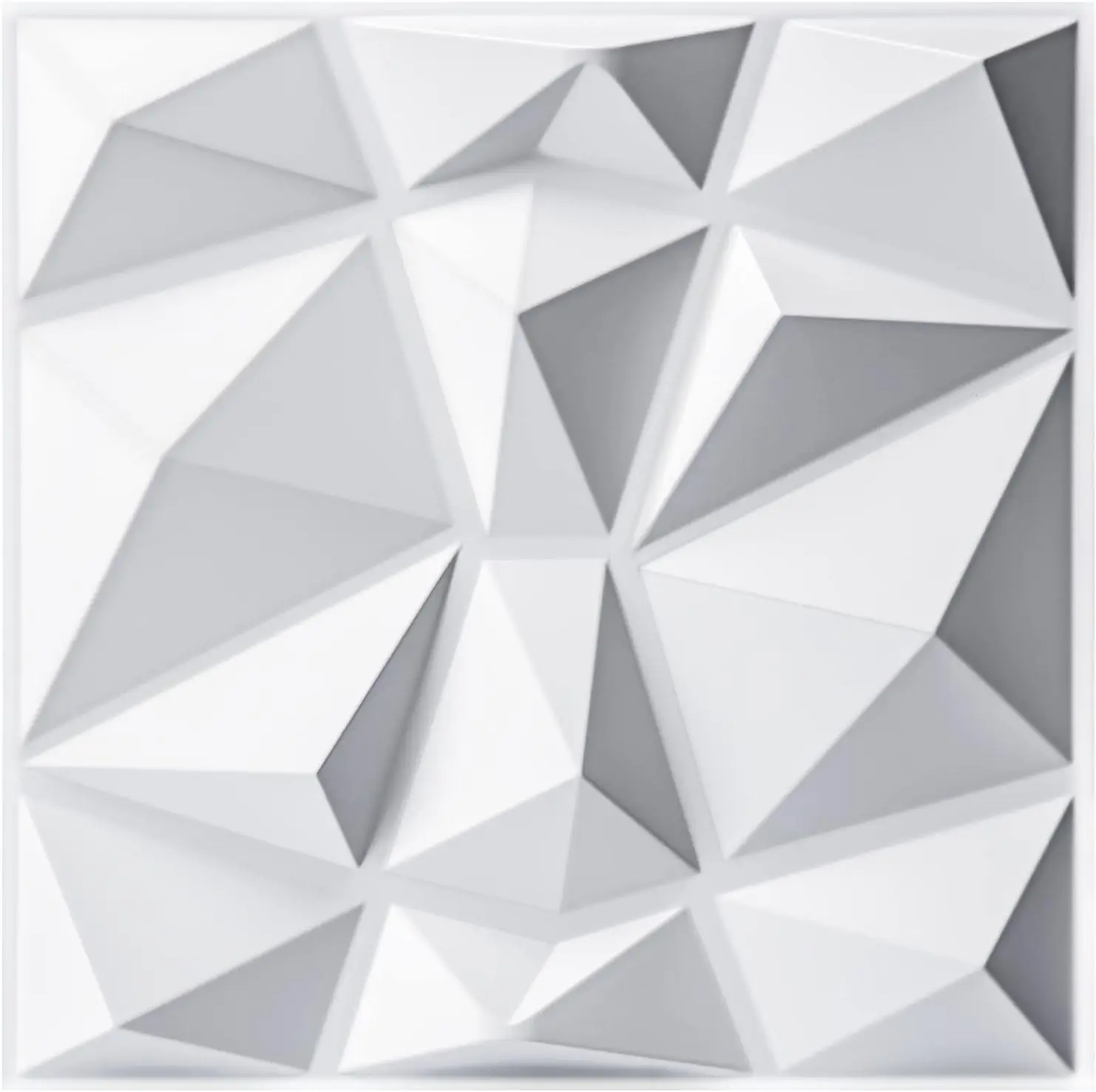 

Decorative 3D Wall Panels in Diamond Design, 12"x12" Matt White (33 Pack)