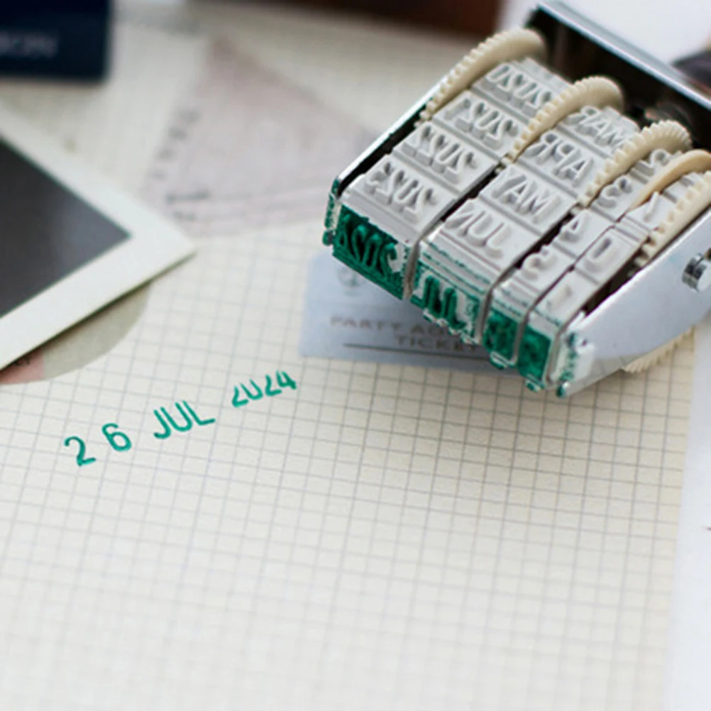 

2Pcs Wooden H DIY Stamps Seal Stampers Roller Date Craft Project Gifts Party Favor Kids Event Stationary Greeting Cards