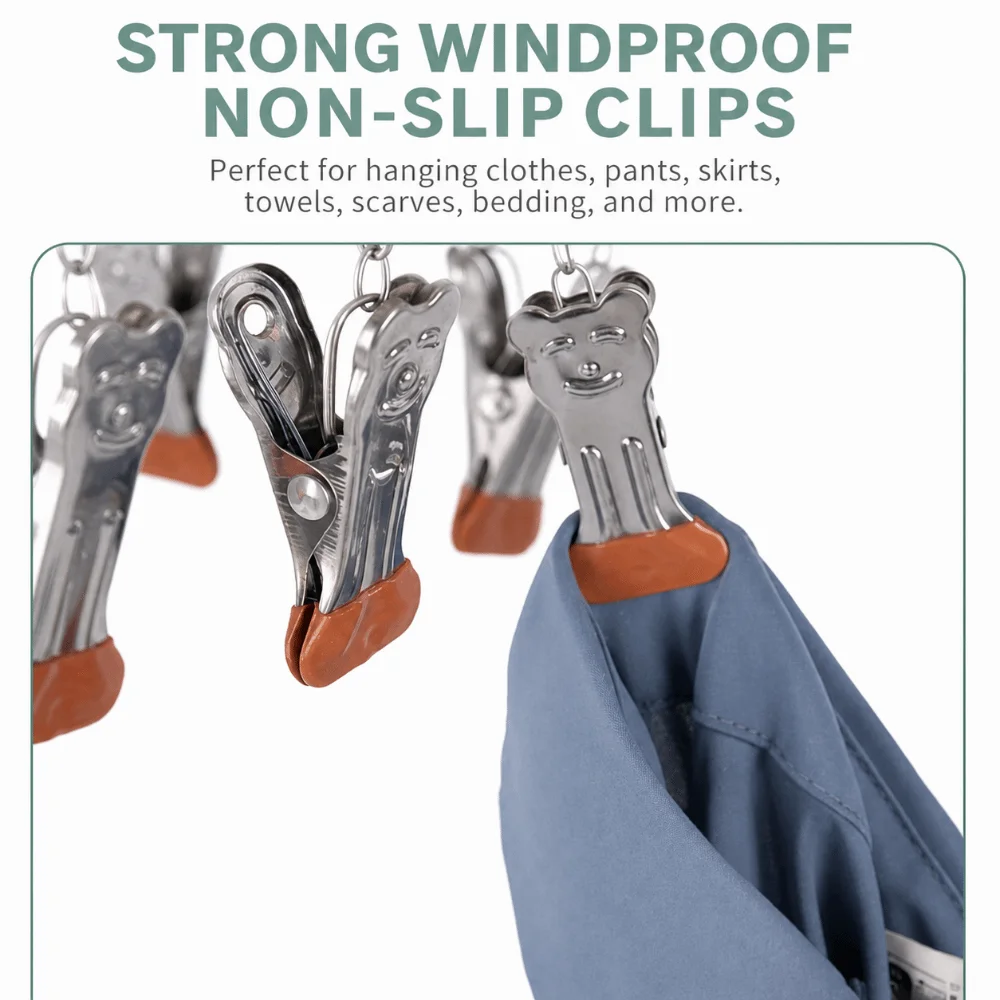 Cat Shape Clothes Drying Rack Metal 8 Clips Capacity​​ Sock Rack​​ Windproof Waterproof Clothes Hanger ​​Laundry Organization​​