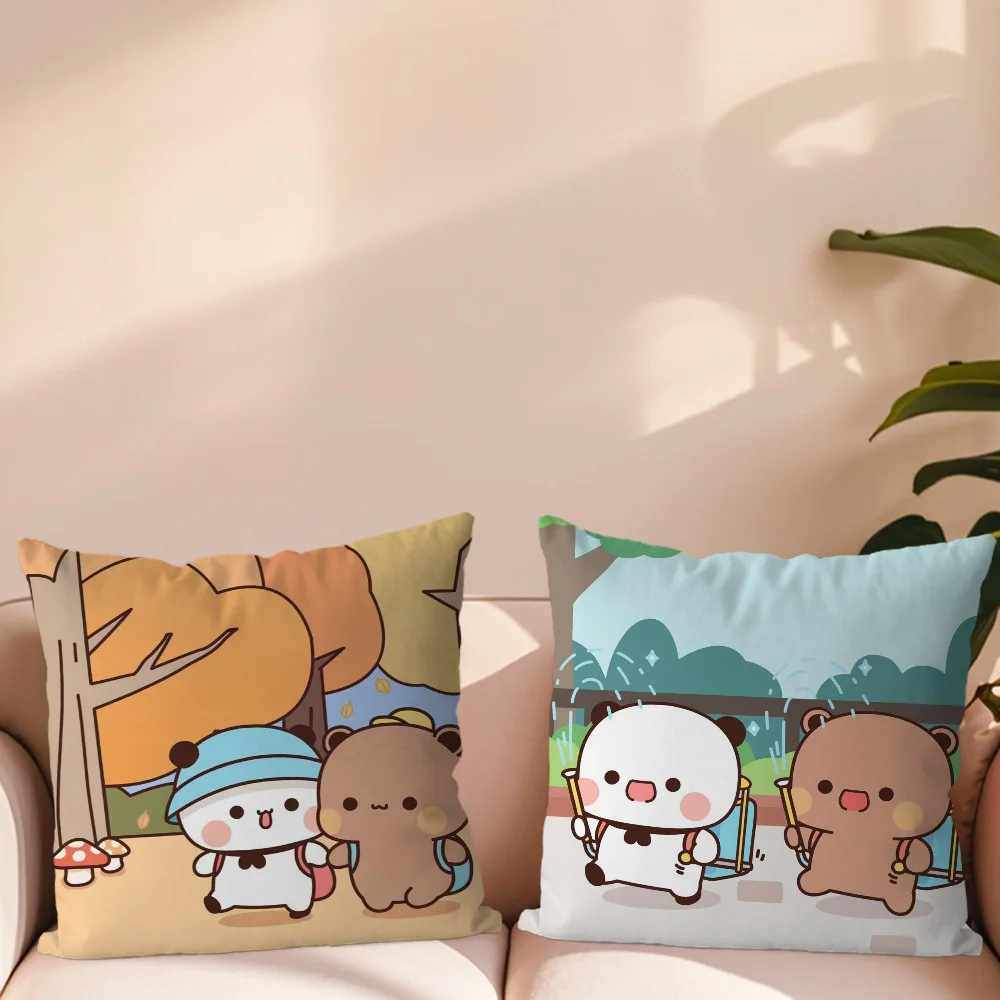 Anime Bubu Dudu Decorative Pillow Case For Sofa Bedroom Living Room Office Bedside Table Backrest Cushion Printing Square