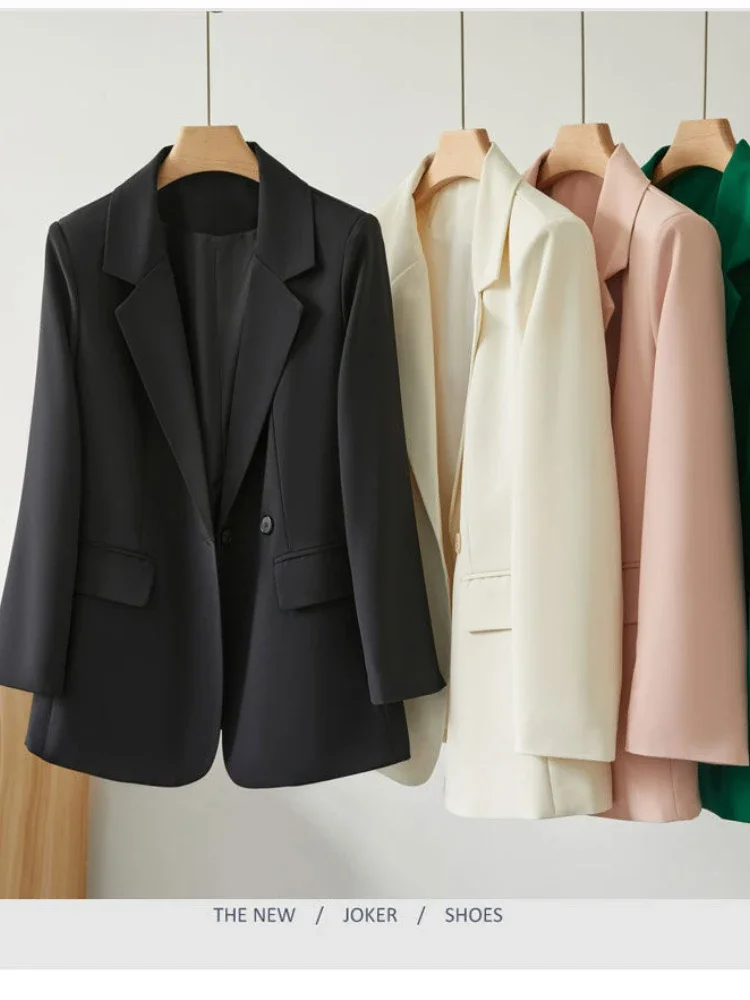 Elegant Chic Coats Fashion Top New Blazers Women Solid Double-Breasted Simple Classic Soft Elegant Simple All-match Comfortable