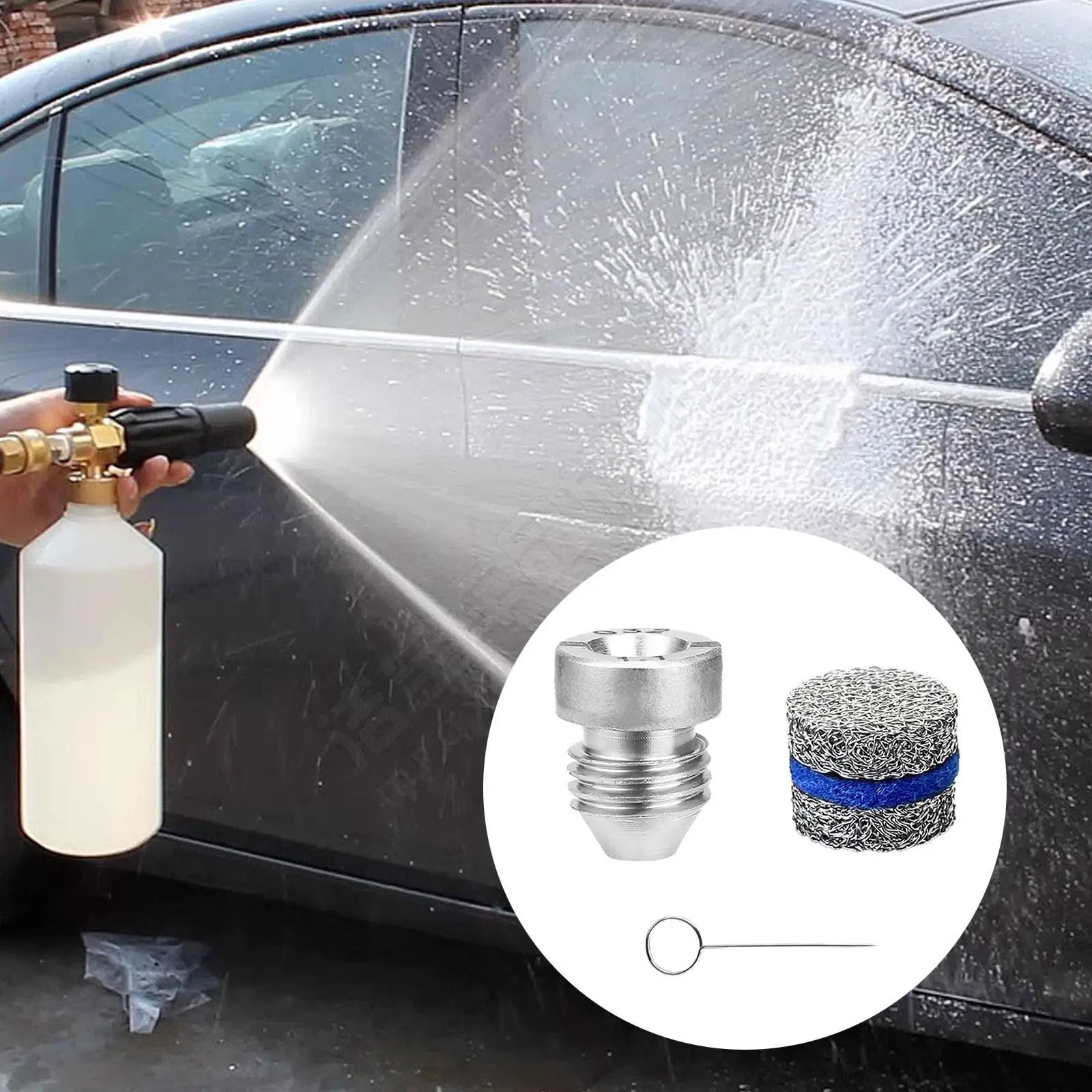 Orifice Nozzle Foam Maker Mesh Kit Professional Replacement Practical Easy Installation Thread Nozzle Tip with Cleaning Tool