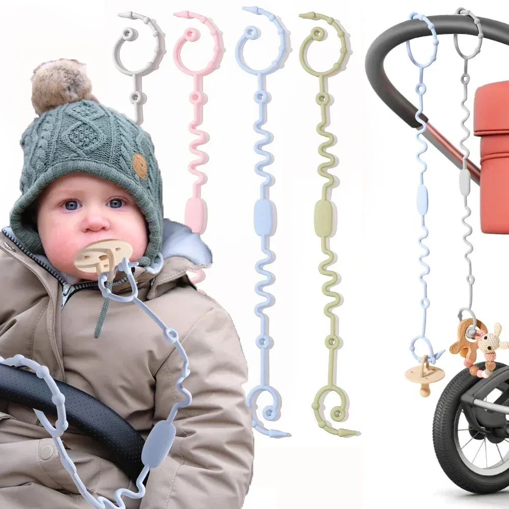 New Baby Silicone Anti Drop Chain Food Grade Children's Pacifier Anti Drop Chain Toy Strap Hanging Rope Silicone Pacifier