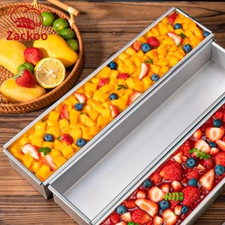 Zackoo 3Pcs Aluminum Alloy Cake Mold Set Rectangular Bread Tiramisu Molds with Lid Shovel Blade Cutter Non Stick Baking Mould