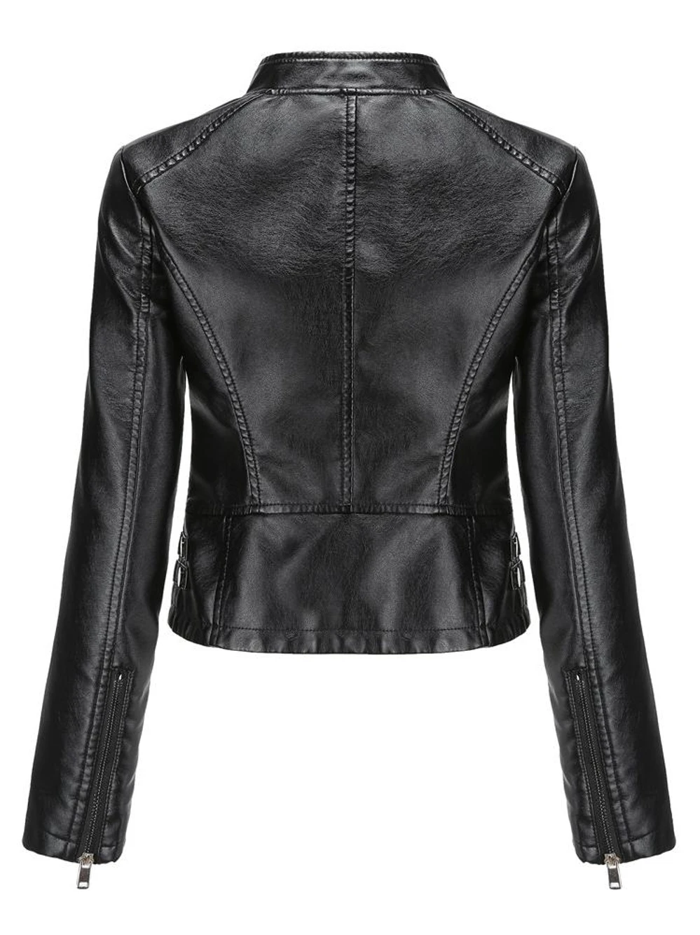 Bla Rivet ort Leder Jaet Damen Faionable Stehkragen Plus Size Vielseitiger Bikermantel Herbst Neu eingetroffen