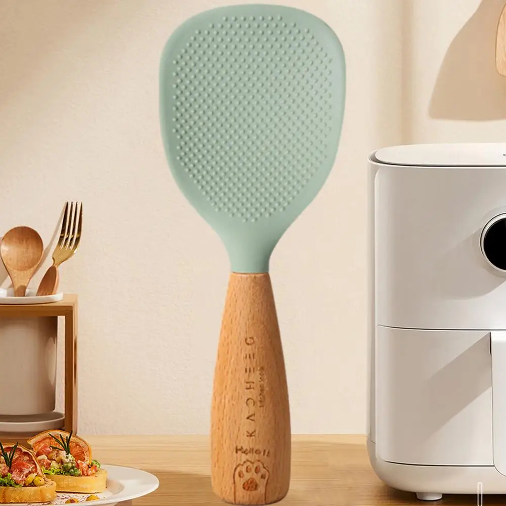 Food Grade Silicone Spoon Silicone Rice Spoon with Standing Feature Non-stick Food Grade Serving Spatula High Temperature