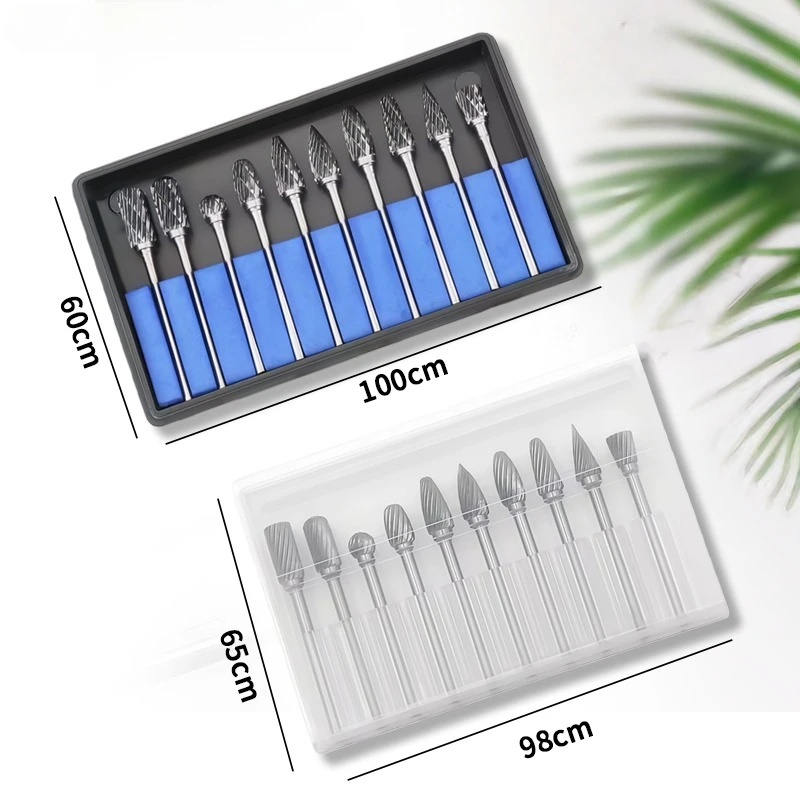 10Pcs/Set Dental Tungsten Carbide Grinding Head Milling Cutter Technician Tool Grinding Head Turning Needle Oral Materials