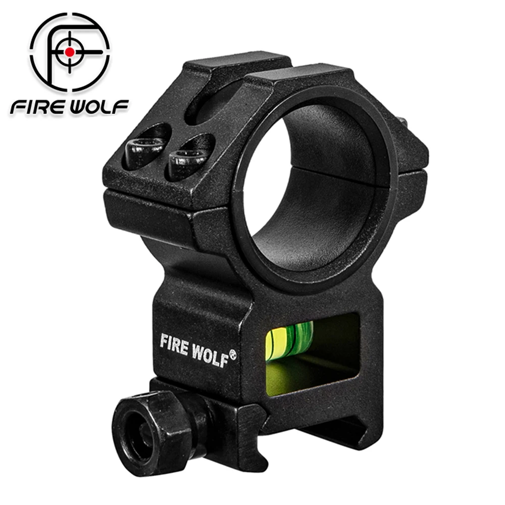 FIRE WOLF Rifle Scope Ring 25.4/30mm Compatible With Built-in Bubble Level Fits 20mm Rail, Low Profile 58.5mm Height