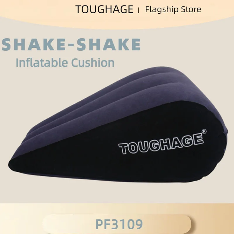 

Toughage Inflatable Triangle Pillow Bed Wedge Love Position Deep Support Shake Cushion Couple Sex Toy With Inflation Pump