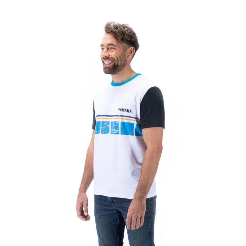 Summer Yamaha White Blue Color Scheme Trendy Printed Short Sleeves for Men Women Leisure Personalized Motorcycle Riding Clothes