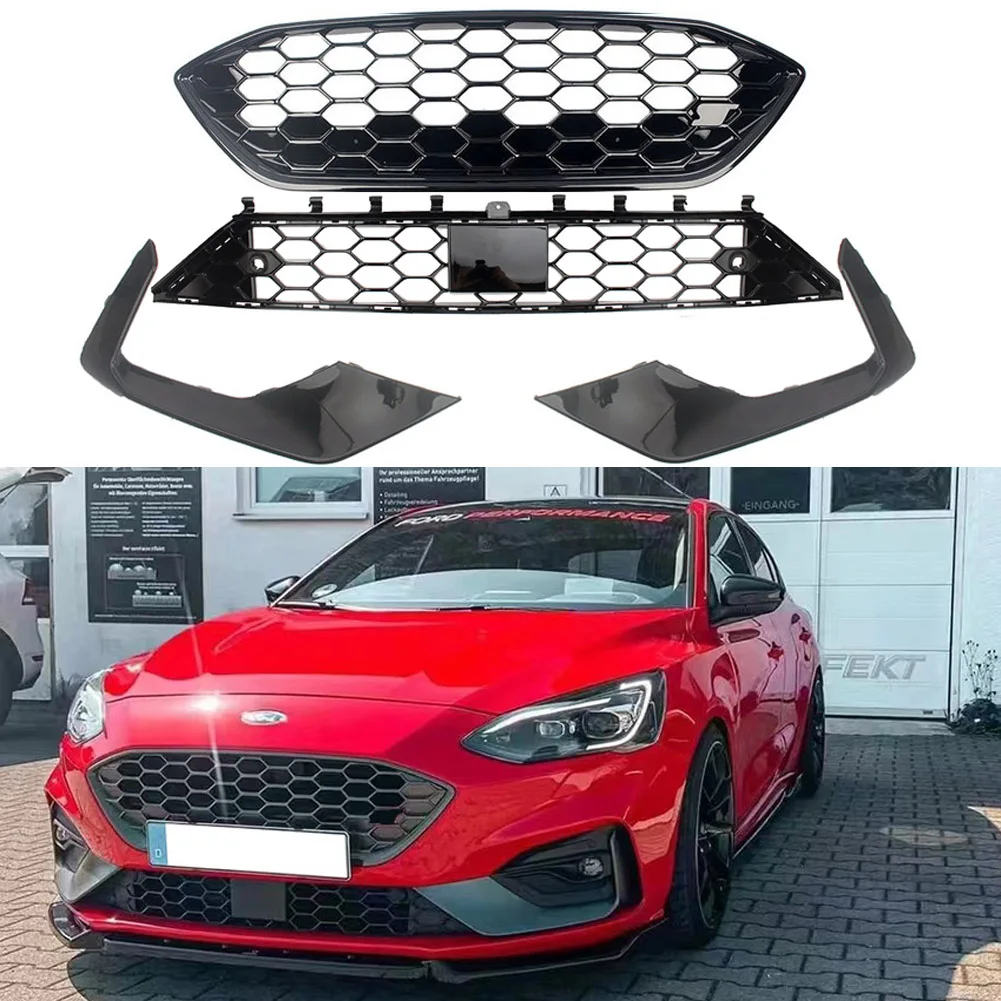 

Передняя гоночная решетка радиатора верхнего/нижного центрального капота для Ford Focus ST-Line MK4 2019 2020 2021 2022