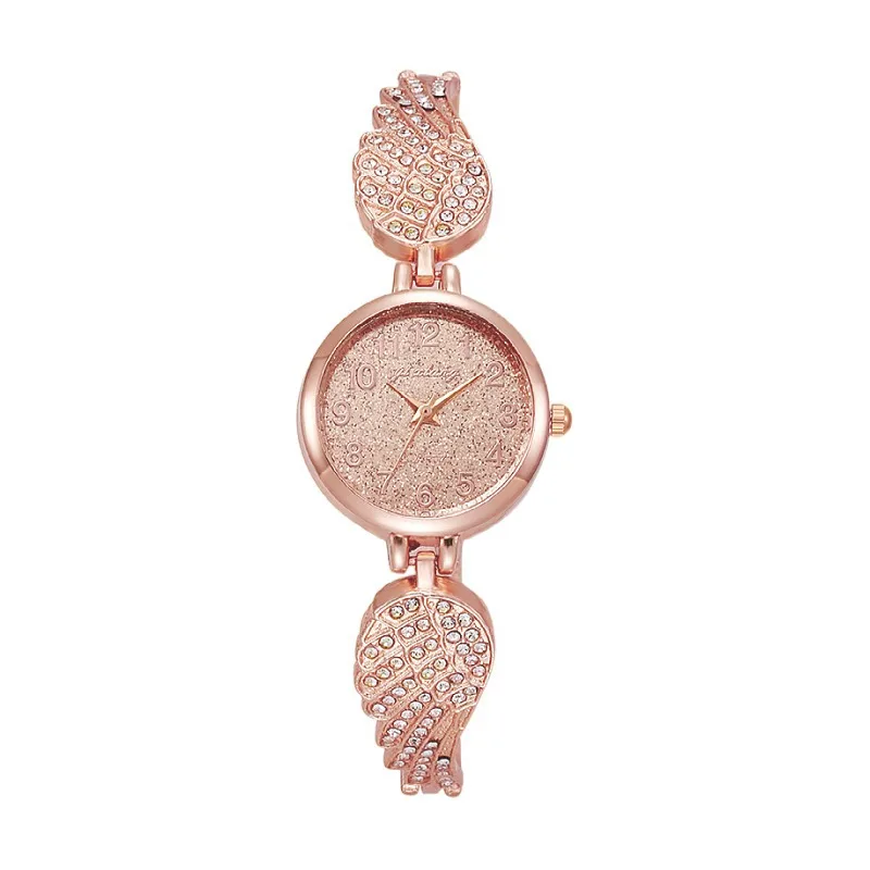 Женские кварцевые наручные часы с браслетом из розового золота, с металлическим ремешком