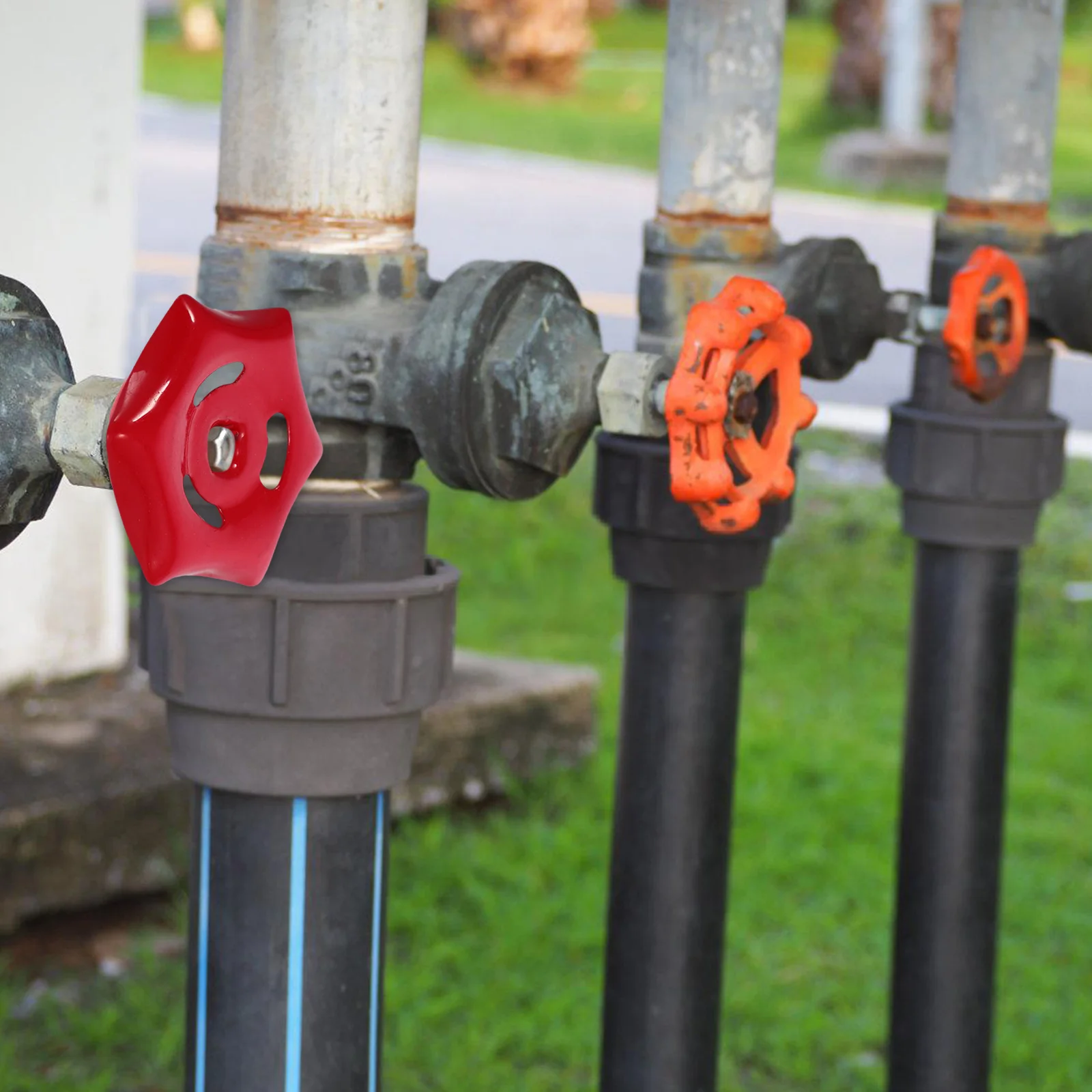 

2Pcs Valve Hand Wheel Handle 6Mm Square Hole Rust Resistant Iron Valve Shutoff Replacement Outdoor Faucet Handle Cast