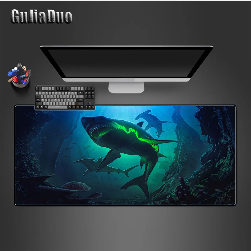 

400x900 Shark Gamer Mange Large Size Mouse Pad Computer Keyboard Table Desk Mat Anime Stuff Accessories for Speed Pc Cushion Rug