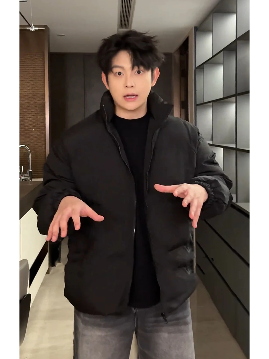 

Cleanfit Men's Bla down Cotton Jaet Winter Thiened Stand Collar ort Bread Sle Outerwear Stand Fit Online Exclusive