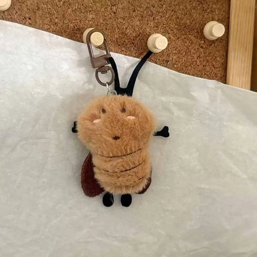 Stuffed Animal Cockroach Keychain Bag Charm Car Key Holder Cockroach Pendant Cartoon Backpack Pendant Insect Key Decoration