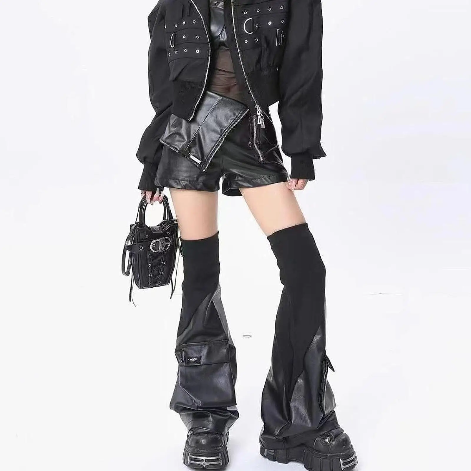 

Leg Warmers Punk Warm Leg Cover Soft Goth Gyaru Punk Accessories Stack Socks