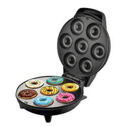 Donut Maker Makes 7 Doughnuts Nonstick with Indicator Light Temperature Control Household Cake Machine for Bakery Commercial Use