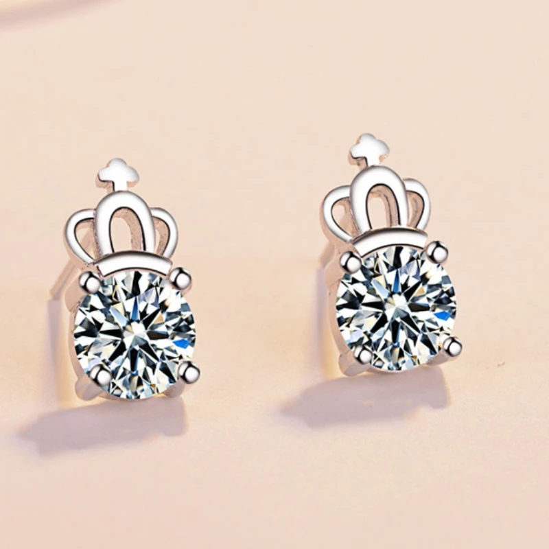 

925 Sterling Silver Earrings 5A Zircon Crown for Women Luxury Wedding Jewelry Elegant Female Accessories Fashion Gift Party