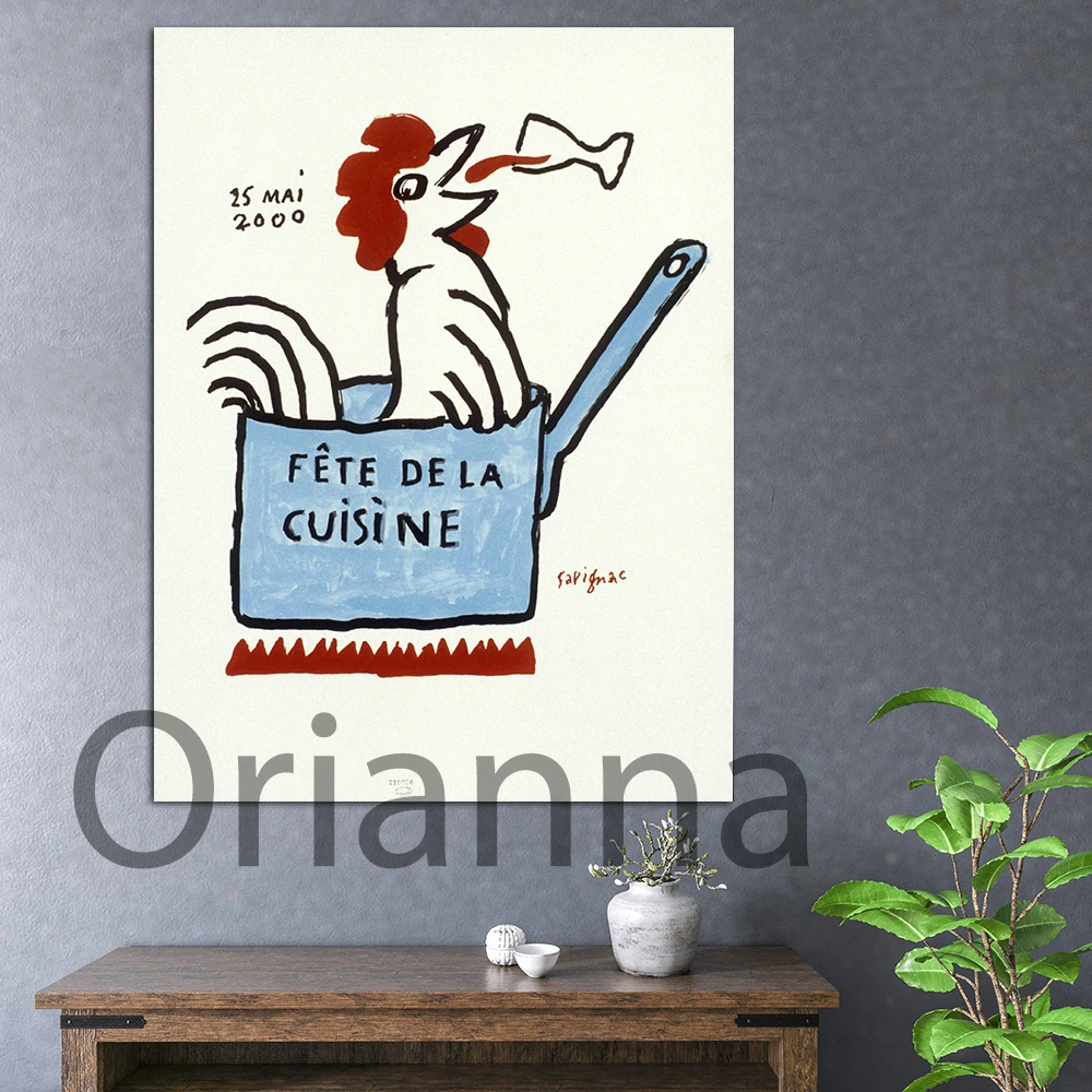 

Italy Food And Drink Chicken Poster Hd Prints Wall Art Modular Pictures Vintage Funny Canvas Painting Home Decor For Restaurant