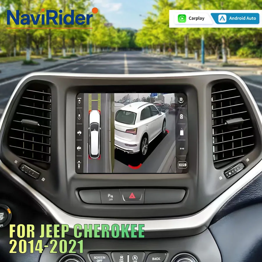 

For Jeep Cherokee 2014-2021 Stereo Navigation GPS Carplay Car 8.4'' Android 15 Screen Multimedia Video Player Autoradio WiFi GPS