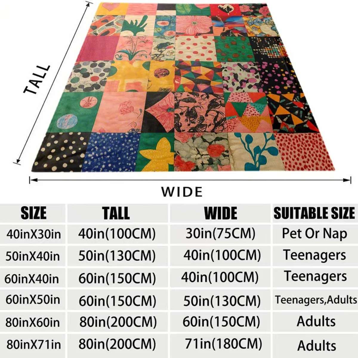 2026 New Arrival Flannel Blanket 1pc Vintage Style Patchwork Floral Print Flannel Blanket - Cozy Soft Comfortable Throw for Sofa