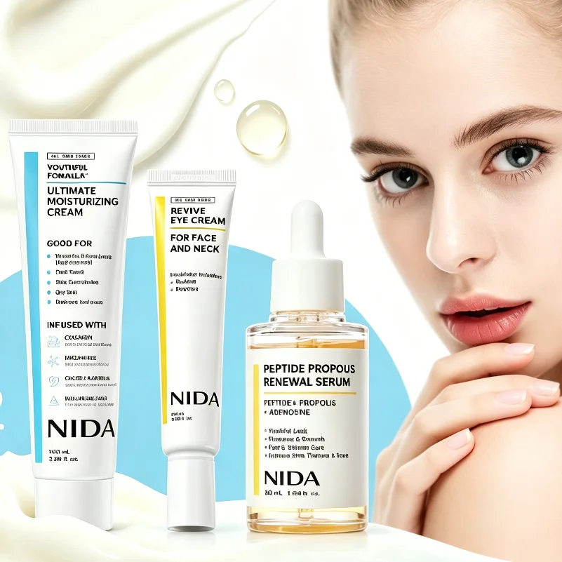 NIDA Propolis Serum Eye Cream Hyaluronic Acid Moisturizing Cream Anti-Wrinkle Brightening Repair For Dry Sensitive Skin