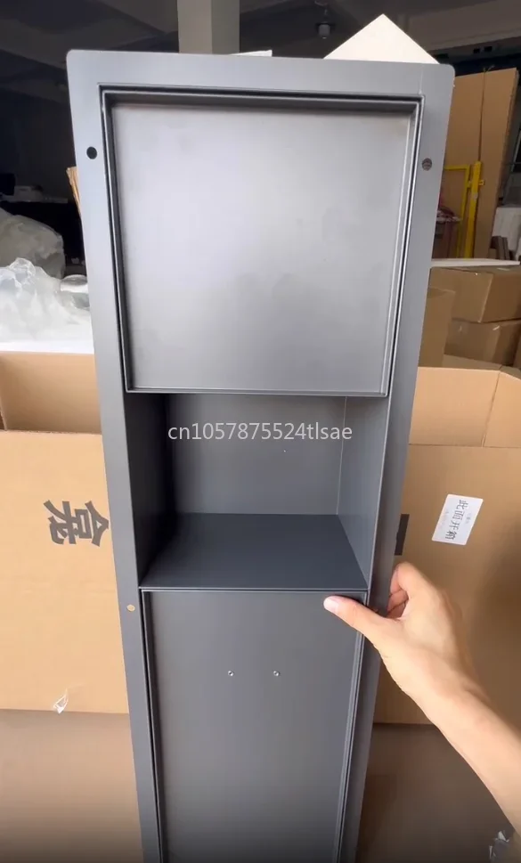 304 Stainless Steel Hidden Trash Can Tissue Box Niche Toilet Toilet Embedded Metal Cabinet