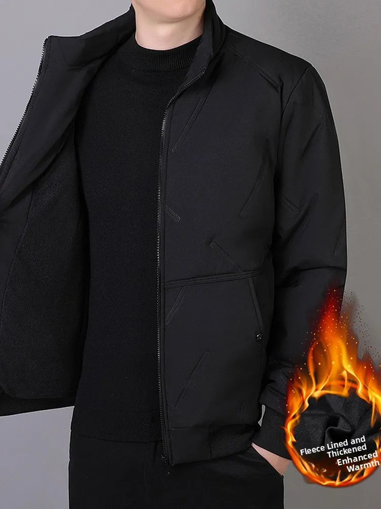 

Мужская зимняя утепленная куртка с воротником-стойкой, на флисовой подкладке, свободного кроя, теплая, хлопковая, повседневная, модная, на все размеры