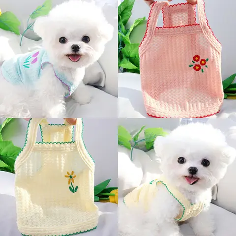 1PC 여름 얇은 스트랩 Bichon 곰 테디 요크셔 고양이 작은 개 애완 동물 강아지 의류 애완 동물 용품 부드럽고 통기성 1PC 여름 얇은 스트랩 Bichon 곰 테디 요크셔 고양이 작은 개 애완 동물 강아지 의류 애완 동물 용품 부드럽고 통기성