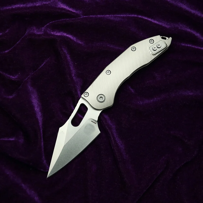 LEMIFSHE Stitch RamL Ручная титановая ручка Керамический подшипник Mark M390 Лезвие для охоты на открытом воздухе Рыба EDC Инструмент Складной походный нож