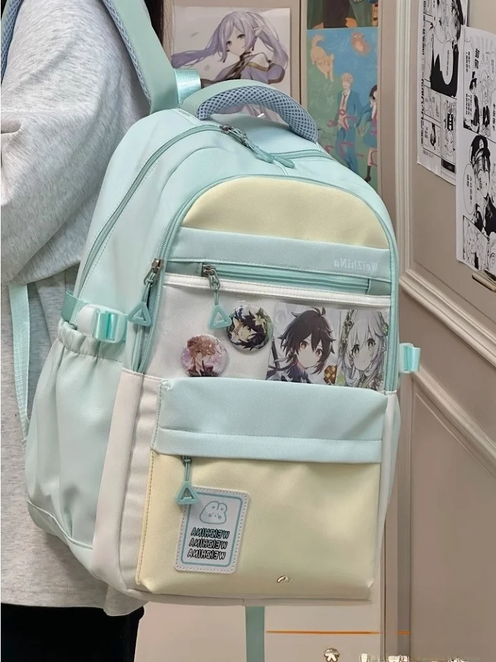 حقيبة مدرسية لطيفة من CavienKIon مزدوجة الكتف للأولاد والبنات لطلاب المدارس الثانوية وطلاب الجامعات المضادة للتجديف