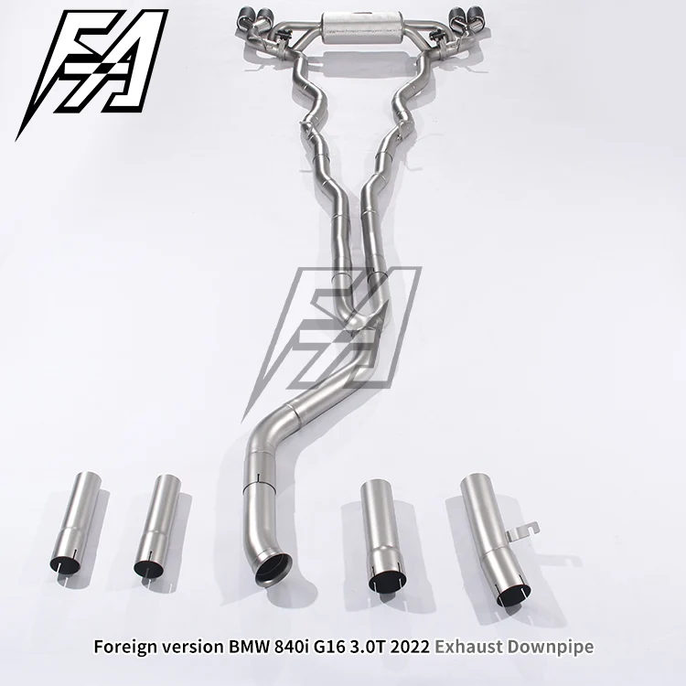 For  840i G16 3.0T 2022 Exhaust System Middle Tail High Performance Cat Back Exhaust Pipe Electric Valve Exhaust Muffler