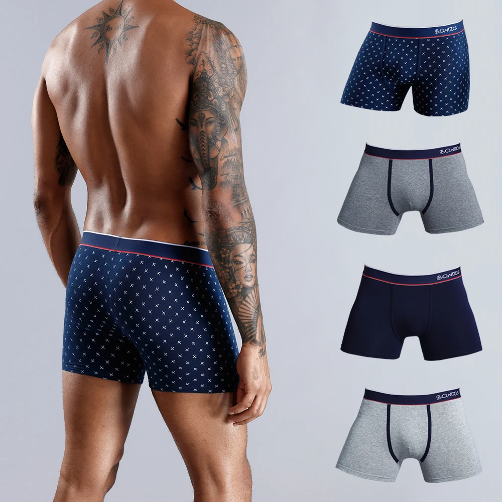 4Pcs Underwear For Man Boxers Cotton Men\'s Panties Pack Boxershorts Mens Underpants Slip New Homme Boxer Shorts Sexy