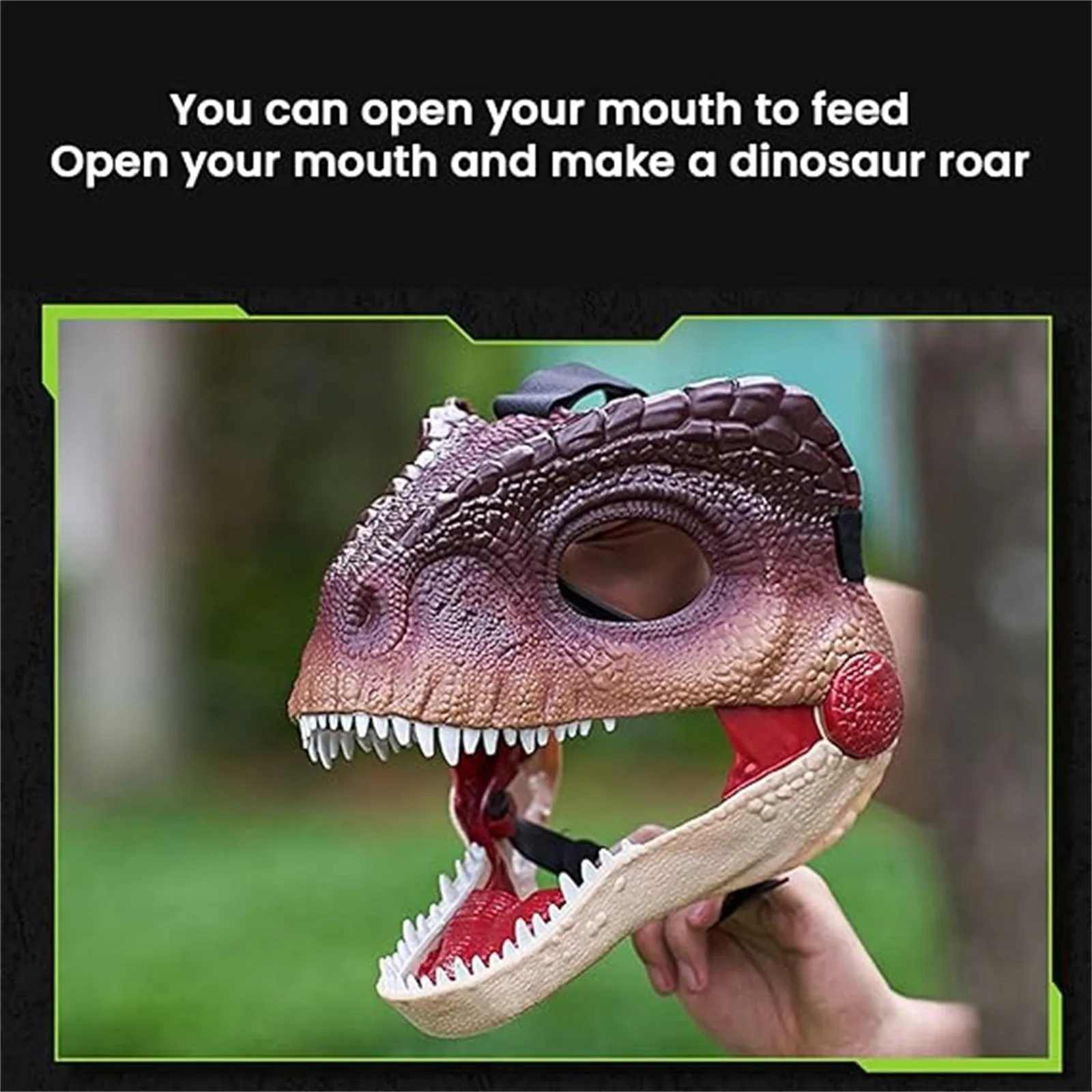 Dino máscara mandíbula móvel de plástico duro engraçado dinossauro máscara criativa e divertida festa de férias animal cosplay suprimentos horror brincadeira adereços