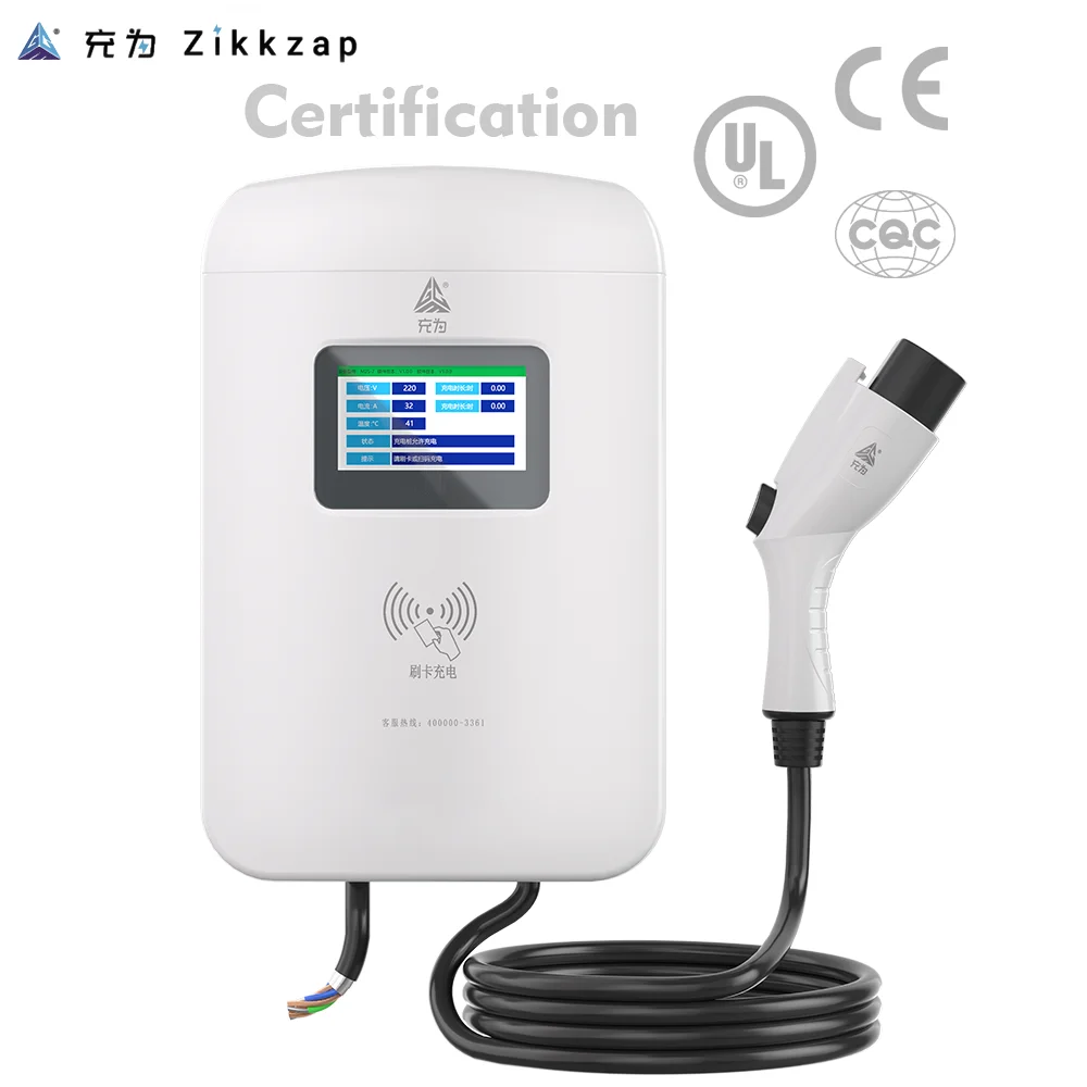 Wallbox 7KW/11KW/22KW Electric Car Charger Wall-Mounted AC Output IP55 Rated CE Certified For EU Model 3