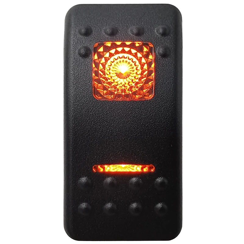 12V 20A Orange Led Plain Button Rocker Switch Multi-functions for Car Boat UTV Universal