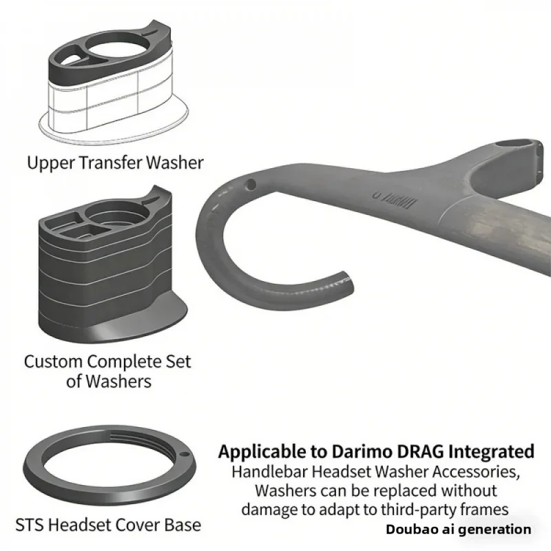 1 unidad de cono de dirección para bicicleta con enrutamiento de cables oculto, compatible con Specialized SL7 SL8 Pinarello DOGMA, apto para manillar DARIMO DRAG