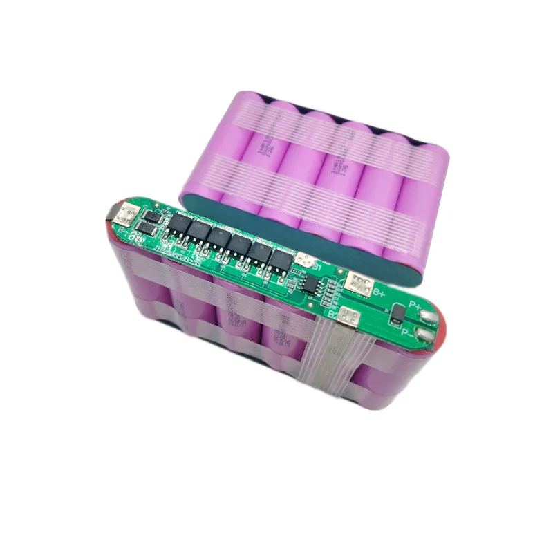 Large Capacity 12V 6800mAh 3S2P Li Ion Battery Pack with 15A BMS Battery Level Display for LED Backup