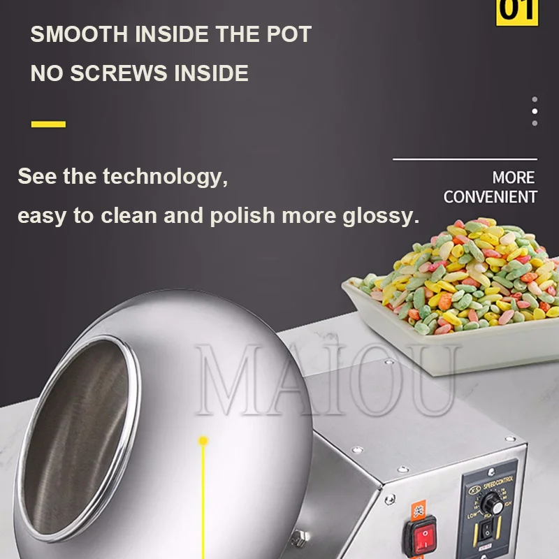 oating Machine Polishing Peanut Chocolate Candy Coating Machine Rolling Machine