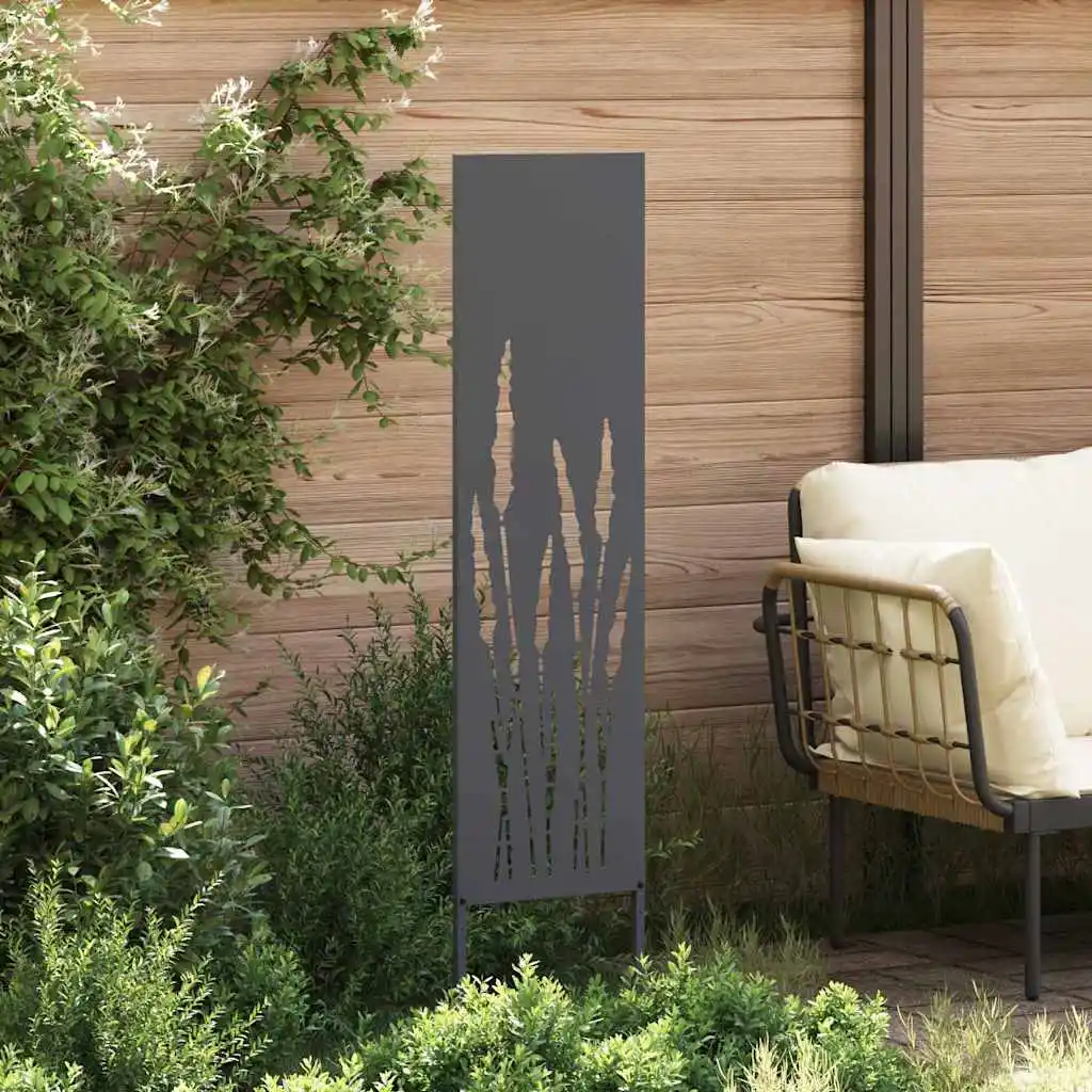 Bild 4: Garten-Sichtschutz Anthrazit 32 x 140cm, Rostfarbenes Dekorpaneel für Terrasse oder Balkon