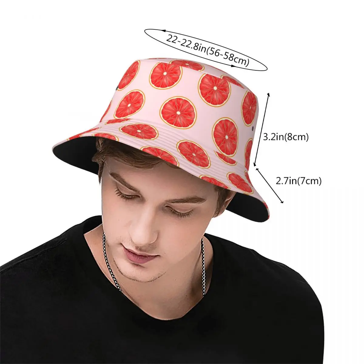 Unisex Bucket Hats Cute Grapefruit Fruits Beach Hatwear Lightweight Camping Fishing Hats Boonie Hat Birthday Gifts image 3