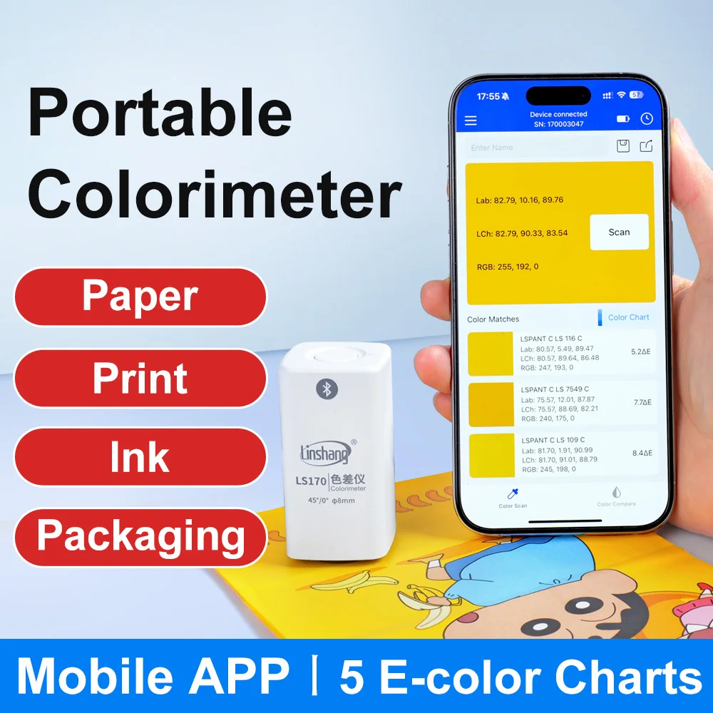Colorimètre numérique Colorimètre Portable Pantone Ral 45/0 CIE laboratoire CMYK meilleur prix compteur de couleur pour papier d'impression LS170