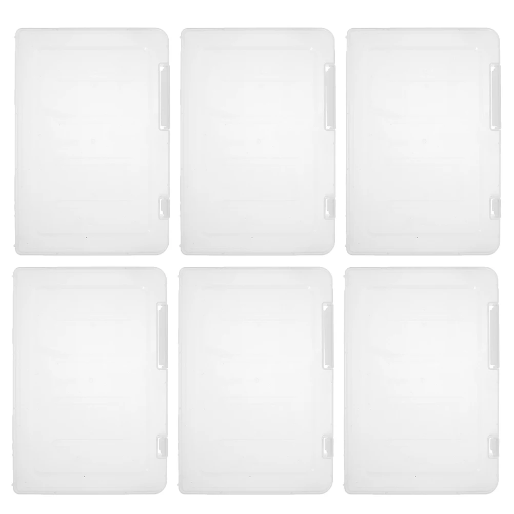 Caja de almacenamiento de archivos, Protector de documentos, certificado de nacimiento, álbum de recortes, suministros de oficina, estuche de proyecto portátil, revista de plástico, 6 uds.