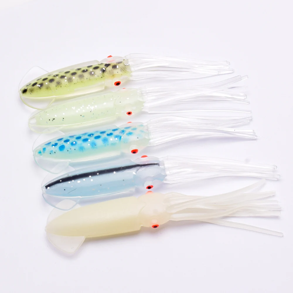 High end luminous squid soft bait boat fishing, drag fishing, sea fishing simulation, soft bait with whiskers fishing