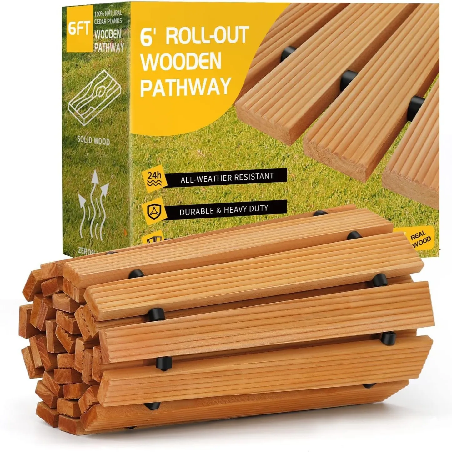 Garden Path Garden Flooring Party Walkway Solid Wood Garden Path Outdoor Flooring