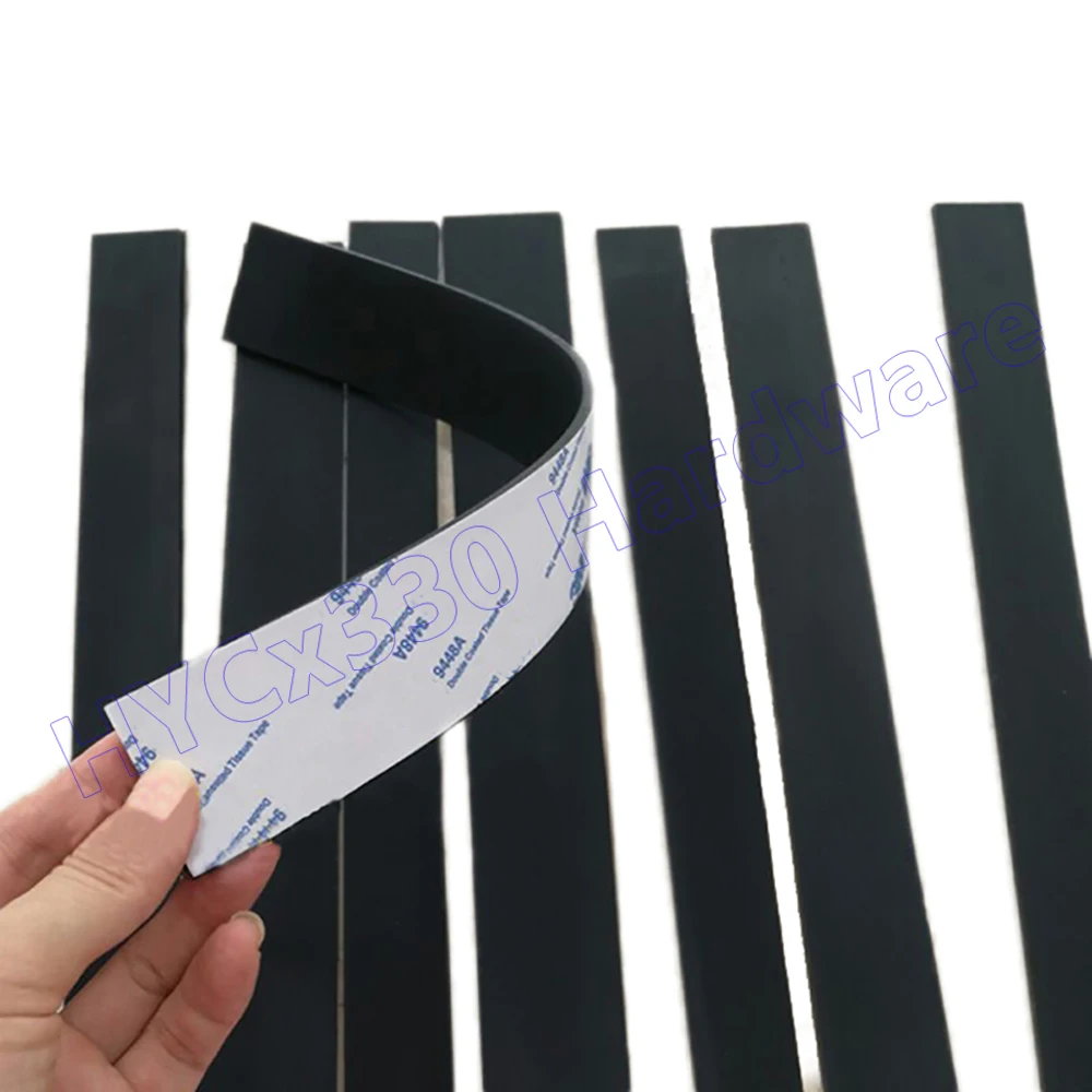 1Pcs Self Adhesive Seal Gasket Anti-skid Shock Absorption Sealing Strip Thick 0.5 1 1.5 2 3mm Black Silicone Rubber Strip