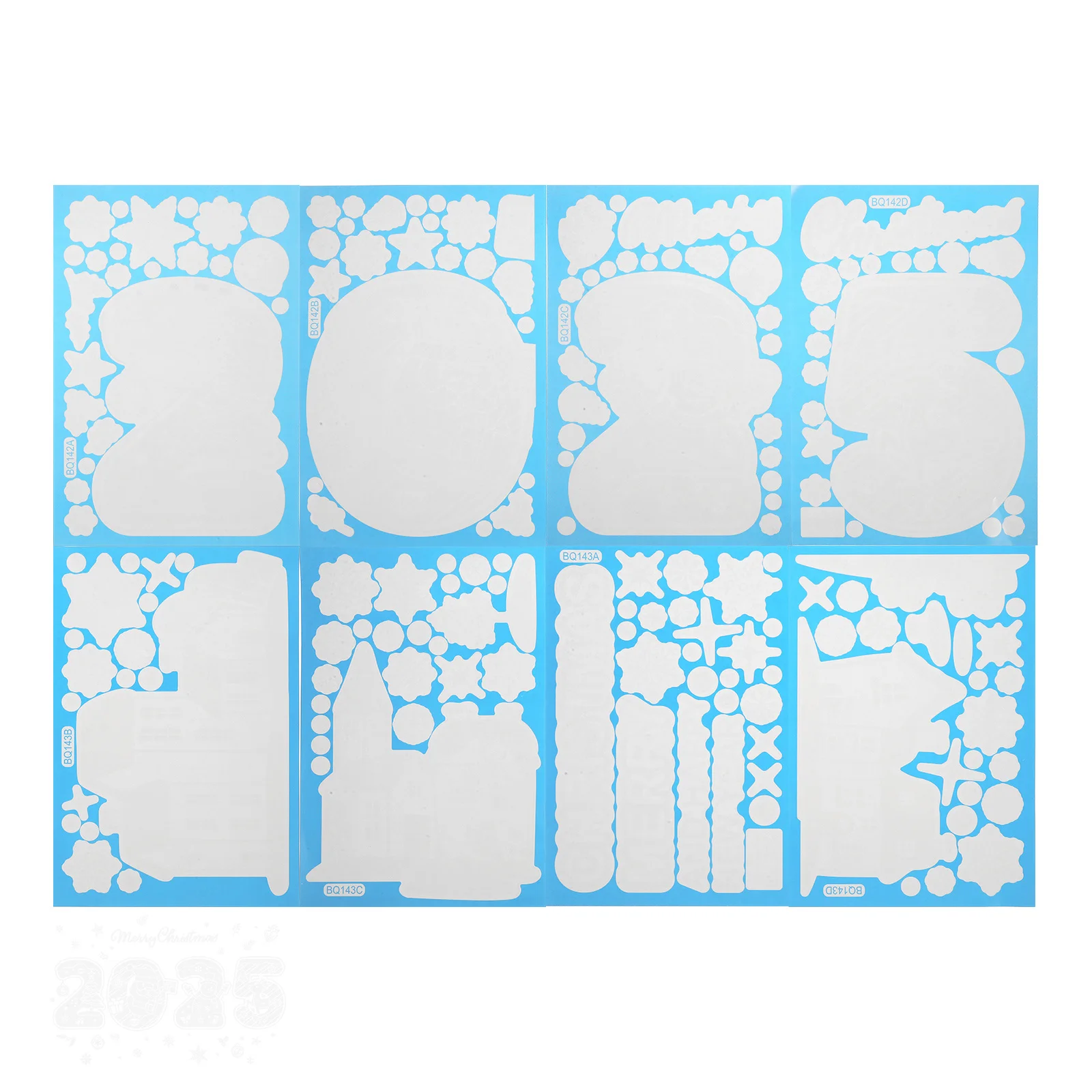 1 Juego de pegatinas navideñas para ventana, pegatinas de copo de nieve, calcomanías estáticas, decoración interior, fácil de aplicar, quitar, adhesivo estático reutilizable para ventana