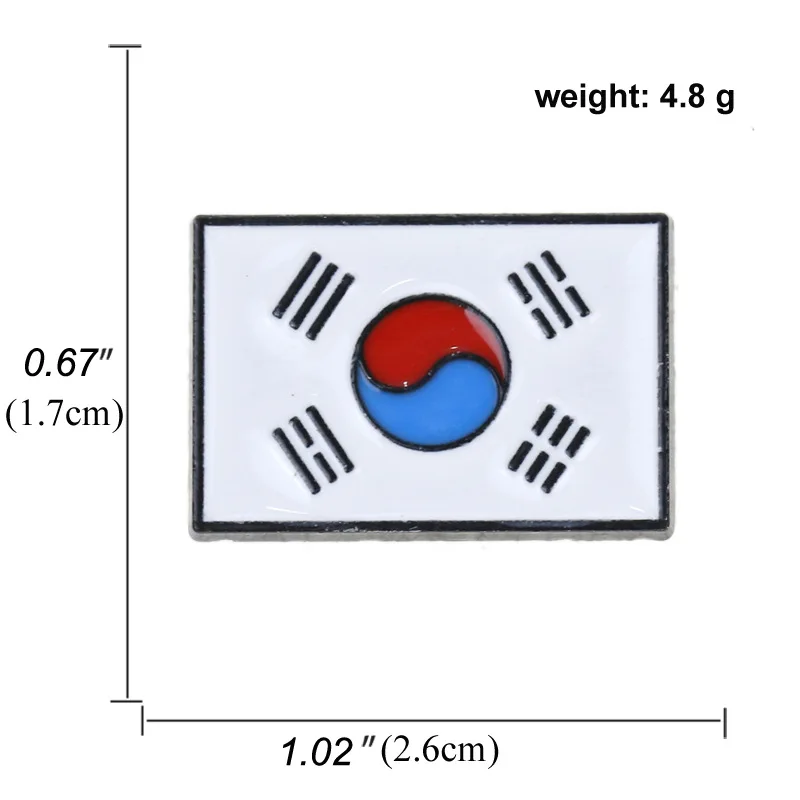 Spot zinc alloy die-casting metal cartoon national flags, brooches, chest badges, South Korean drip oil badges