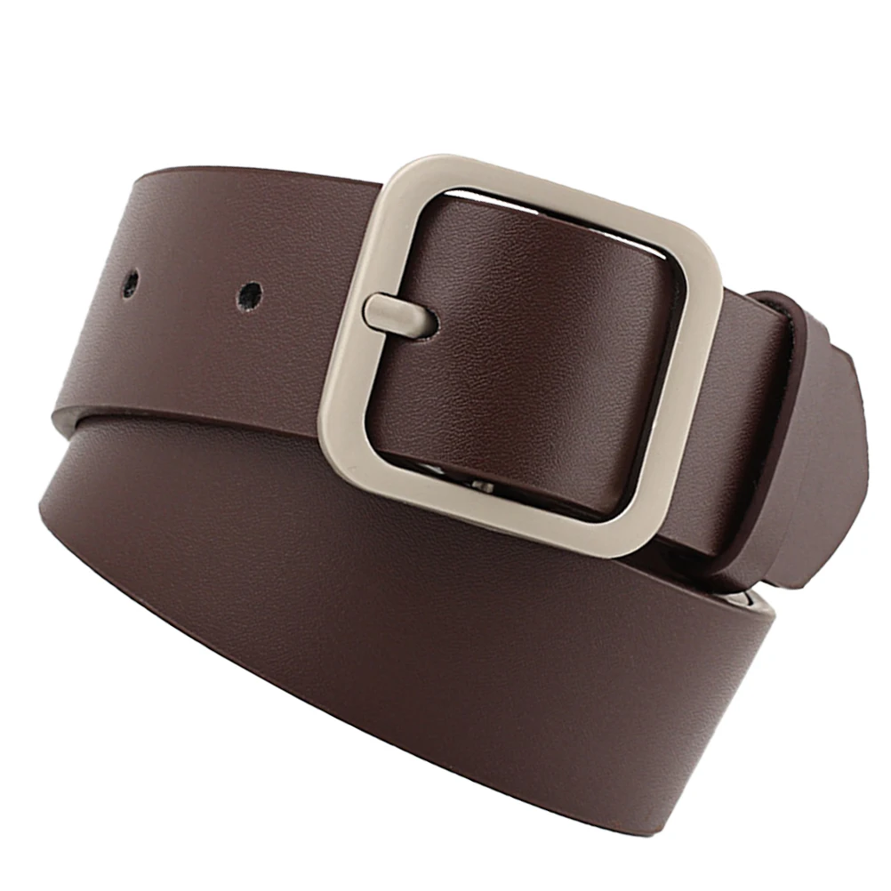 

1pc Square Buckle For Women Adjustable Golden Waist Belt Stylish Casual Belt Fashionable Female Accessory Gift For Women